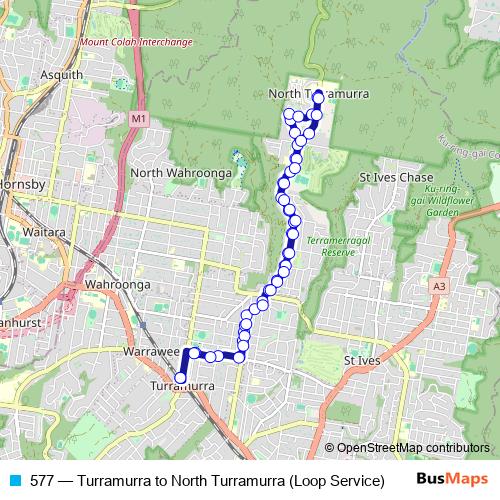 577 bus Line Map