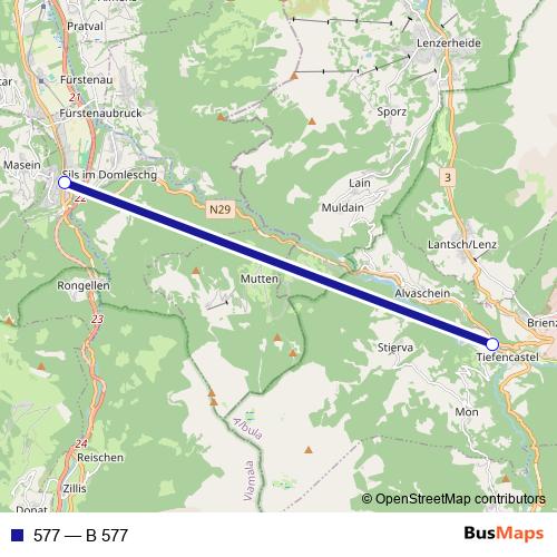 577 bus Line Map