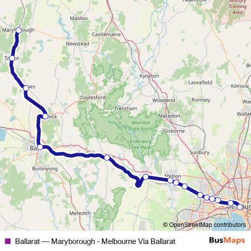 Ballarat rail Line Map