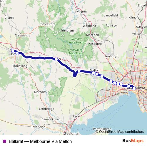 Ballarat rail Line Map