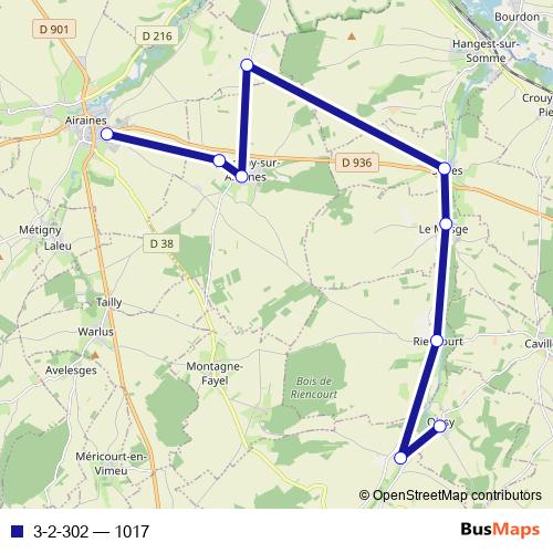 3-2-302 bus Line Map