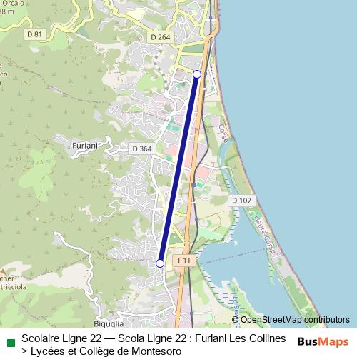 Scolaire Ligne 22 bus Line Map
