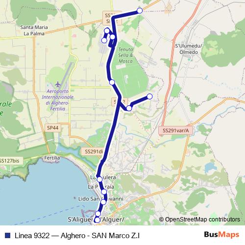 Linea 9322 bus Line Map