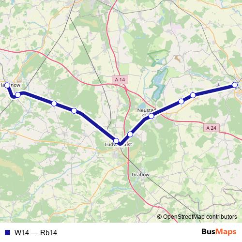 W14 rail Line Map