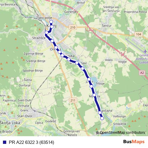 PR A22 6322 3 (63514) bus Line Map