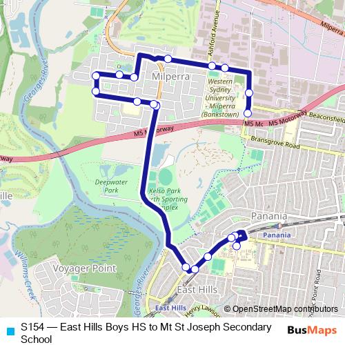 S154 bus Line Map