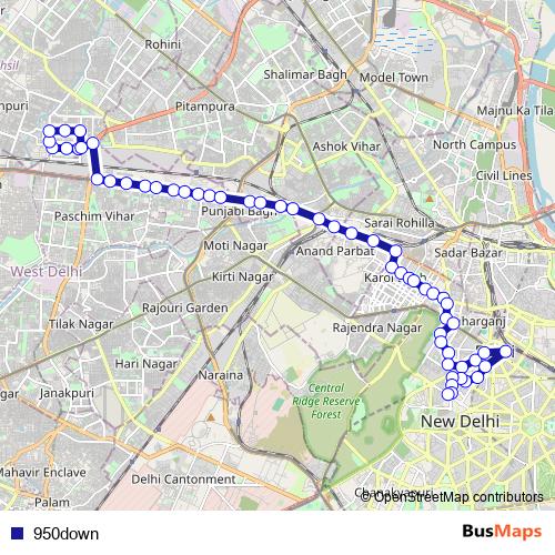 950down bus Line Map