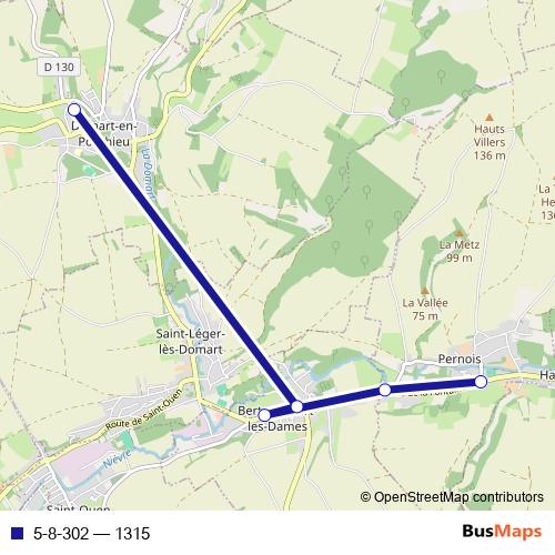 5-8-302 bus Line Map