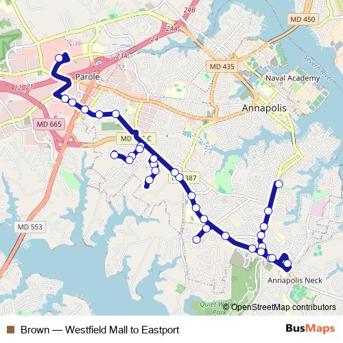 Brown bus Line Map