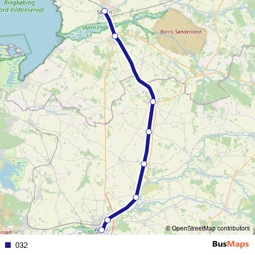 032 bus Line Map