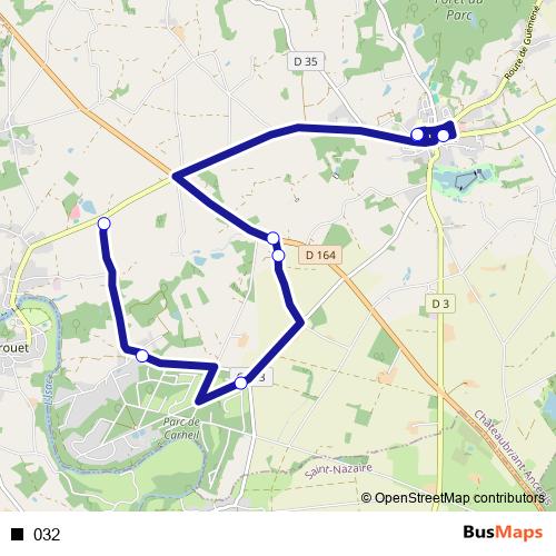032 bus Line Map