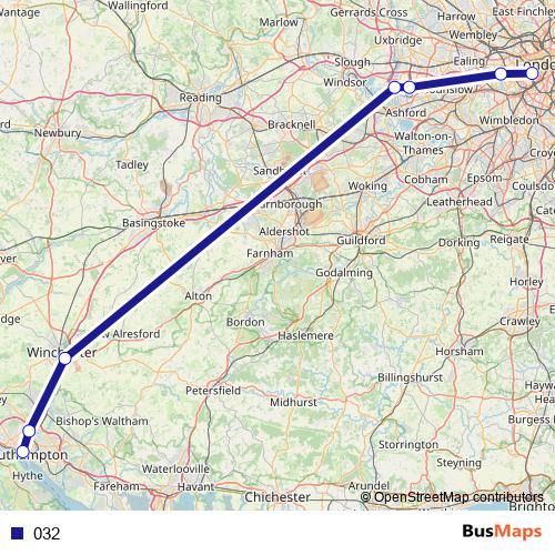 032 bus Line Map