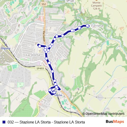 032 bus Line Map