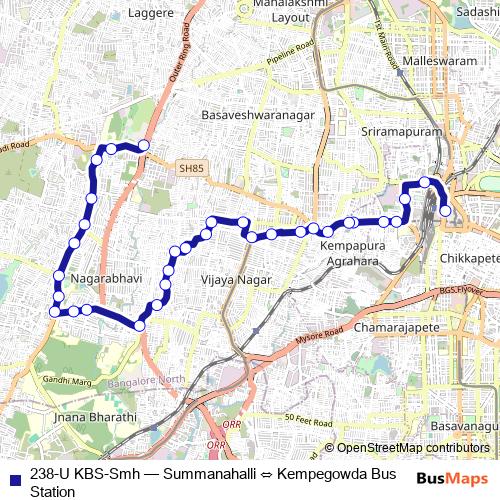 238-U KBS-Smh bus Line Map