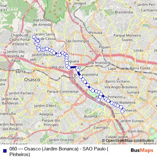 080 bus Line Map