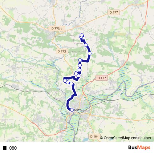 080 bus Line Map