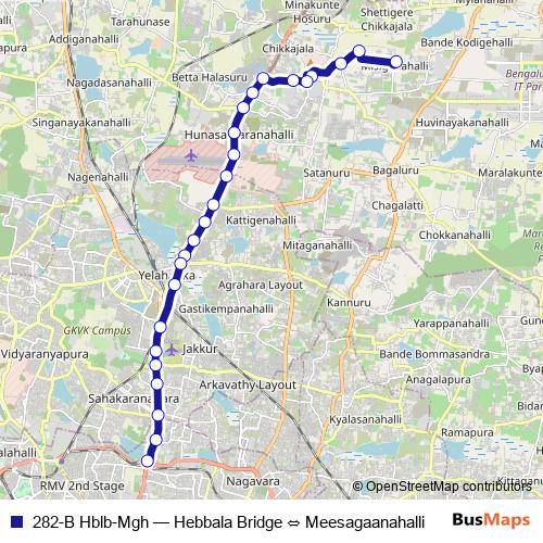 282-B Hblb-Mgh bus Line Map