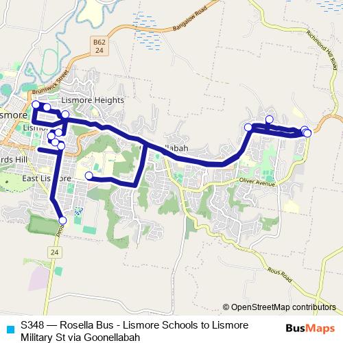 S348 bus Line Map