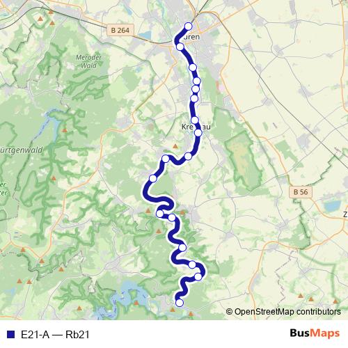 E21-A rail Line Map