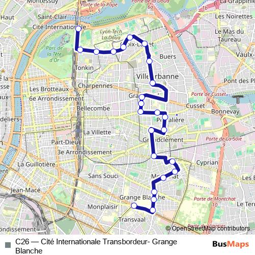 C26 trolleybus Line Map