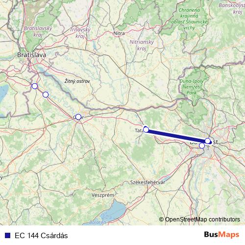 EC 144 Csárdás rail Line Map