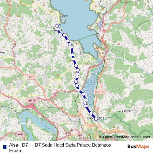 Alsa - D7 bus Line Map