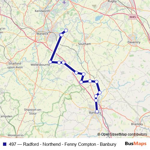 497 bus Line Map