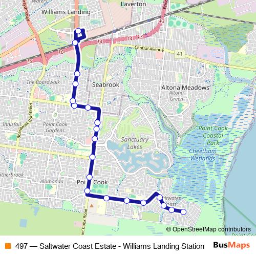 497 bus Line Map