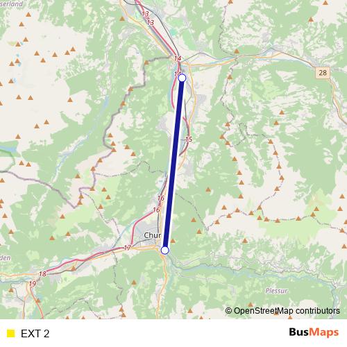 EXT 2 rail Line Map