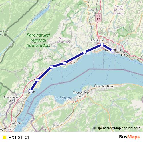 EXT 31101 rail Line Map