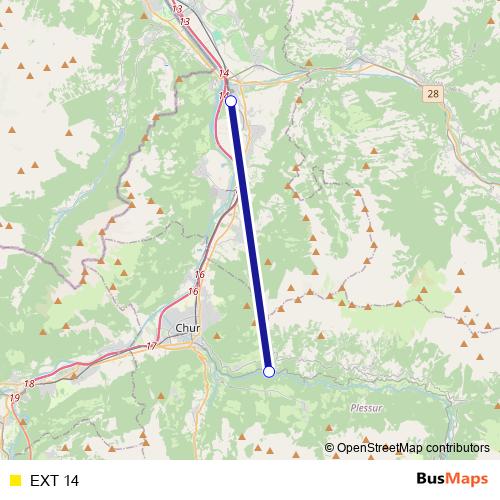 EXT 14 rail Line Map