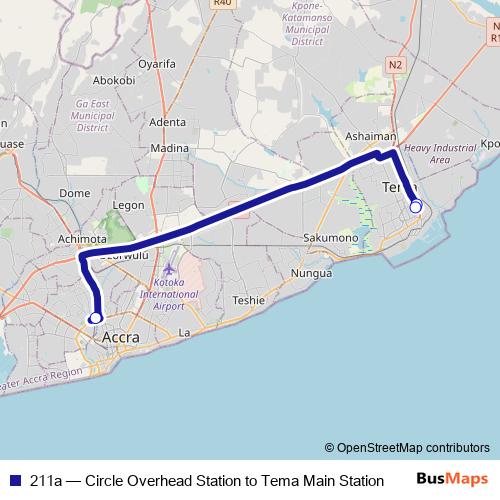 211a bus Line Map