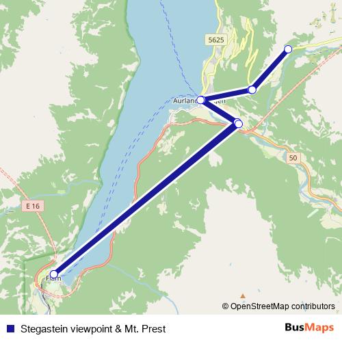 Stegastein viewpoint & Mt. Prest bus Line Map