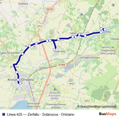 Linea 425 bus Line Map