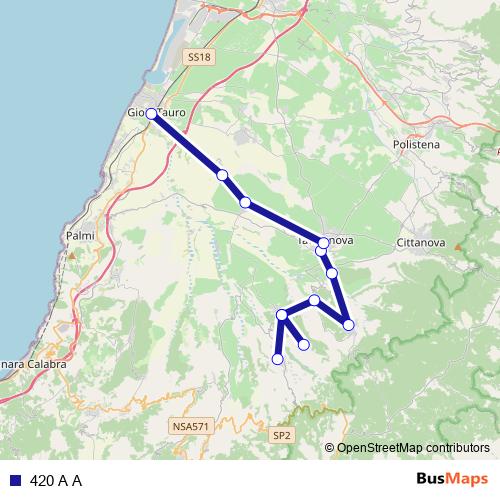 420 A A bus Line Map