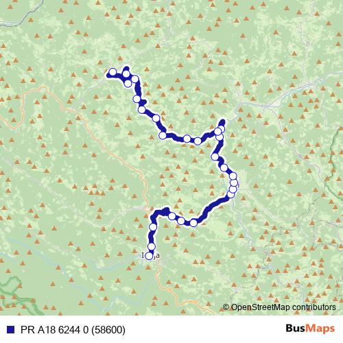 PR A18 6244 0 (58600) bus Line Map