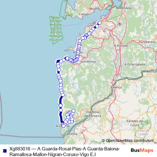 Xg883016 bus Line Map