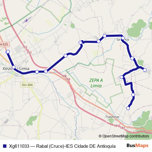 Xg611033 bus Line Map