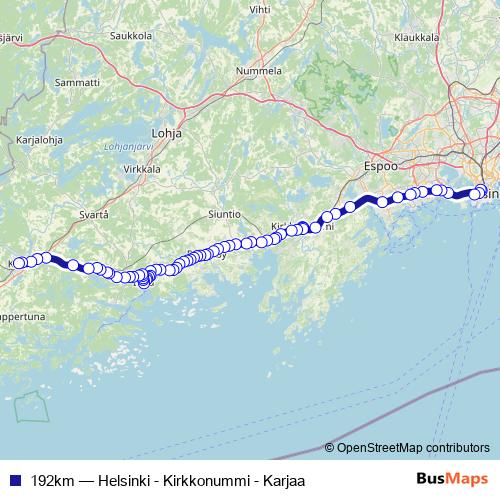 192km bus Line Map