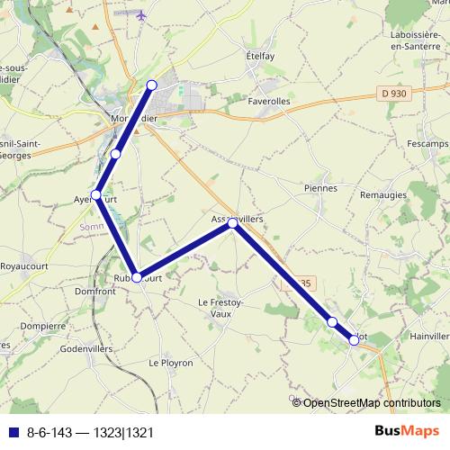 8-6-143 bus Line Map