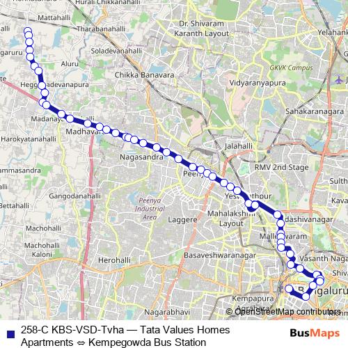258-C KBS-VSD-Tvha bus Line Map