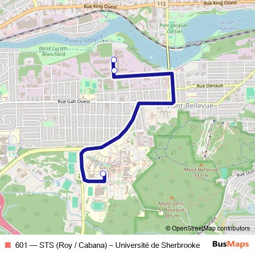 601 bus Line Map