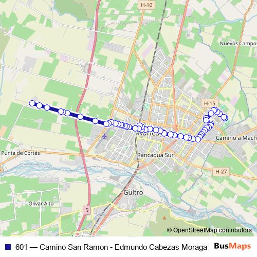 601 bus Line Map