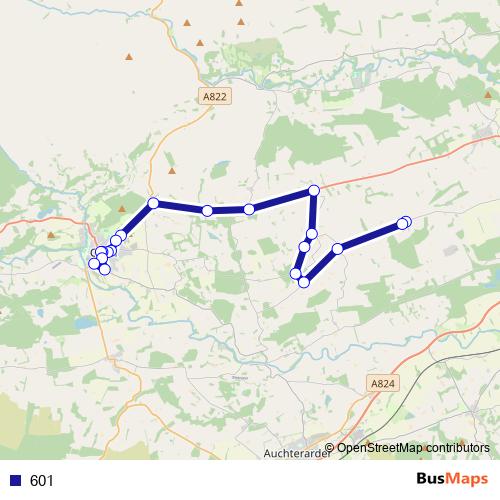 601 bus Line Map