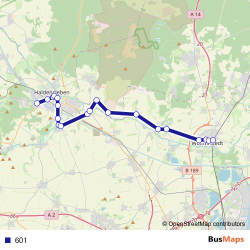 601 bus Line Map