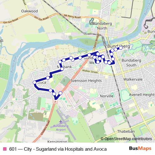 601 bus Line Map