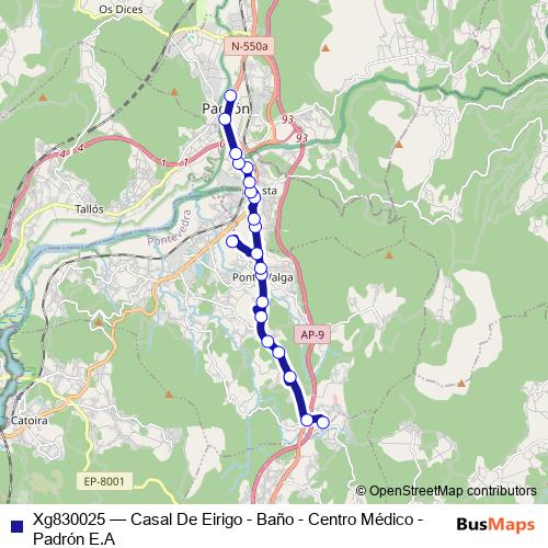 Xg830025 bus Line Map