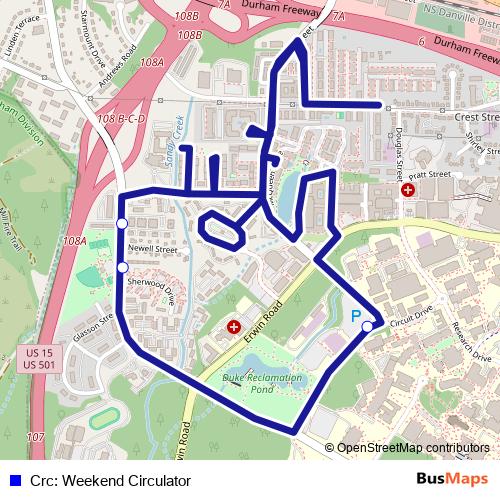 Crc: Weekend Circulator bus Line Map
