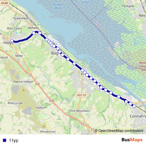 11yp bus Line Map