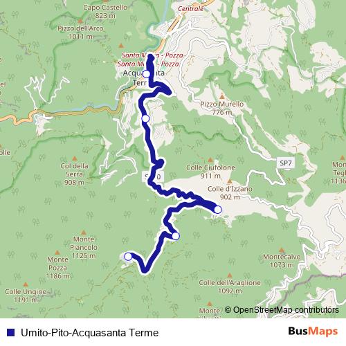 Umito-Pito-Acquasanta Terme bus Line Map